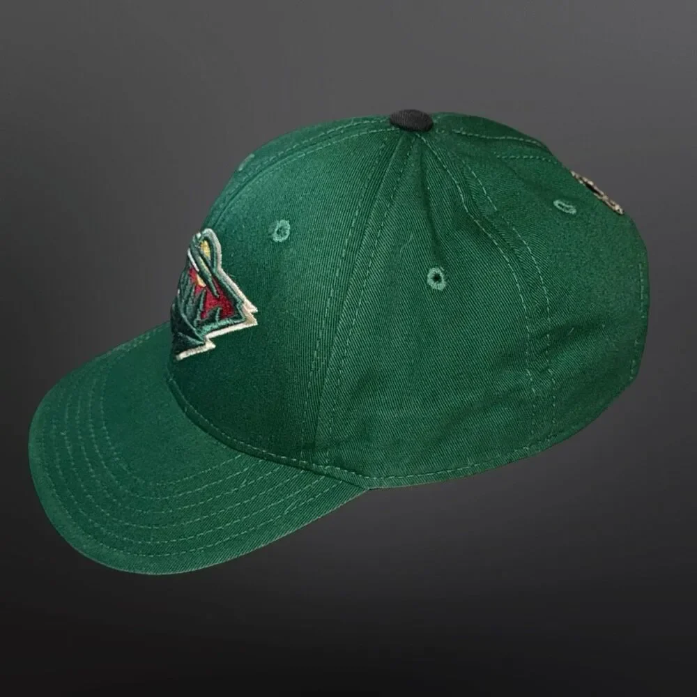 NHL Brand Youth Mn Wild Embroirdered Logo Adjustable Hat Cap Green